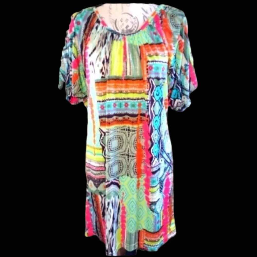 🏷️ Uncle Frank Aztec Print Casual Tunic/Shift Dress